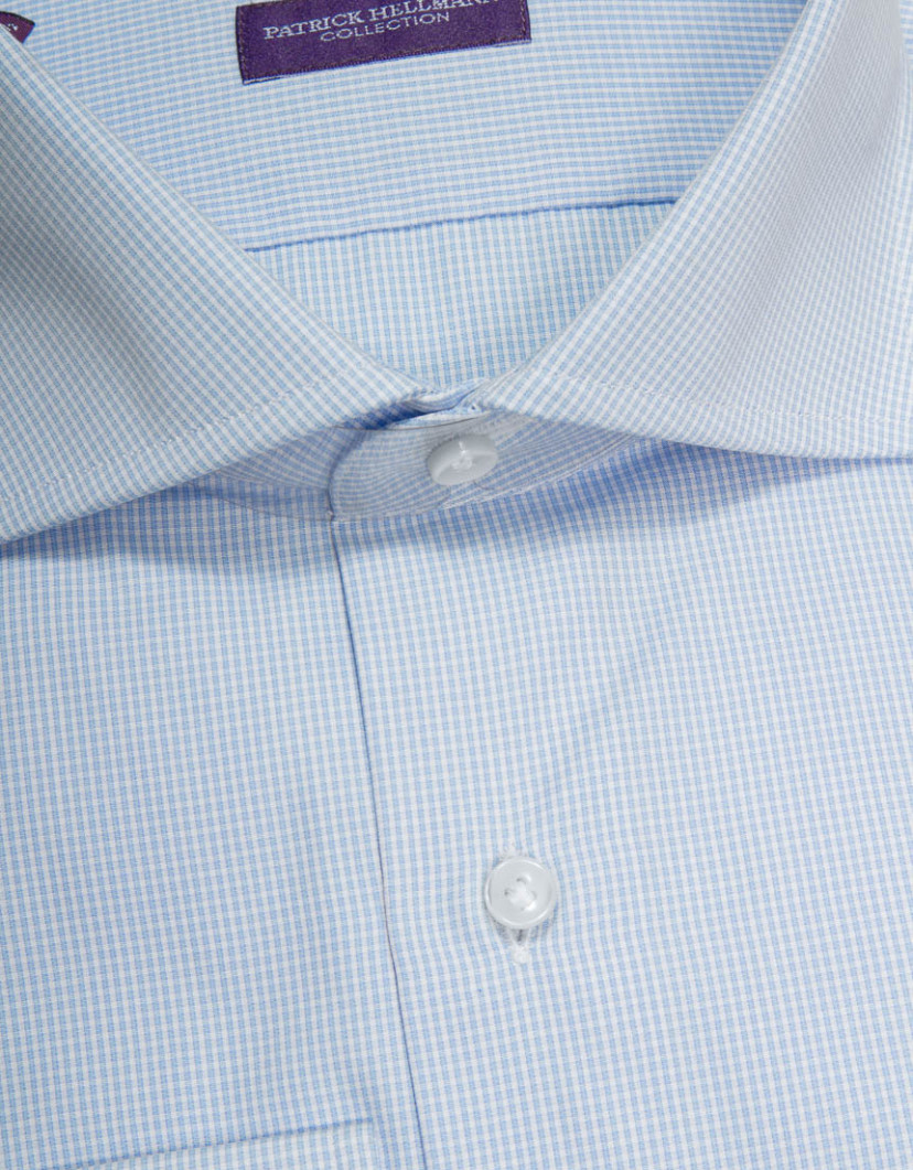 Patrick Hellmann Collection Light Blue Shirt With Small Check Pattern image